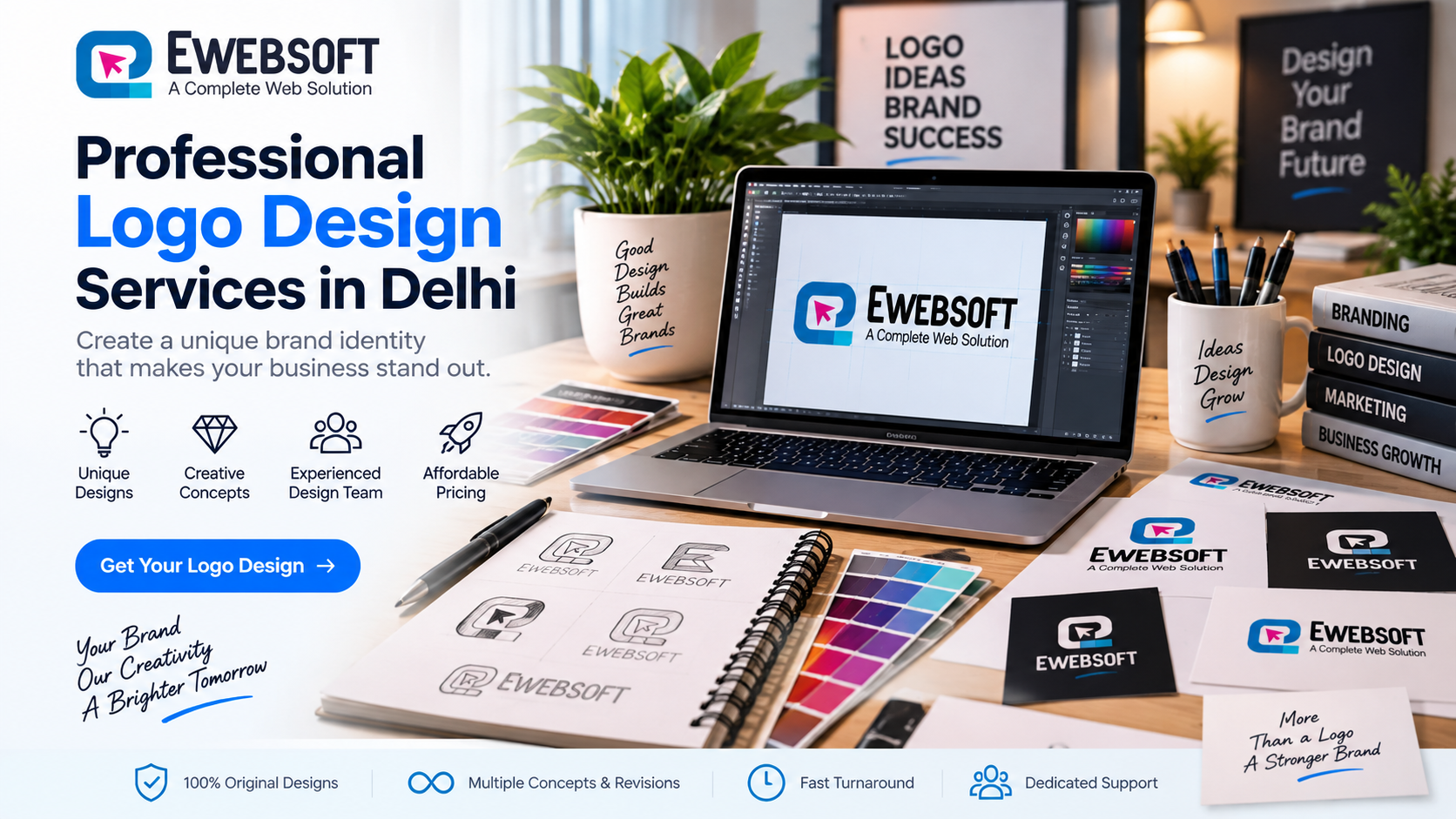 Professional Logo Design and Brand Identity Services in Delhi - Ewebsoft
